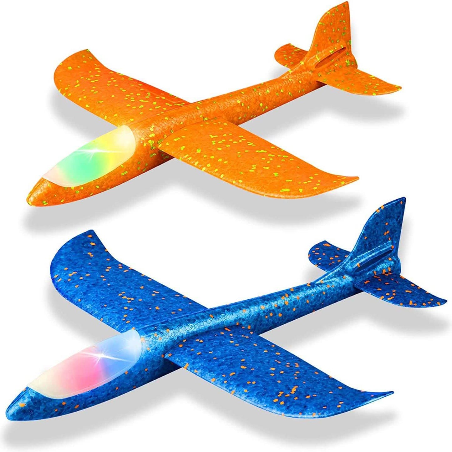 2-Pack: LED 17.5" Light Throwing Foam Airplane