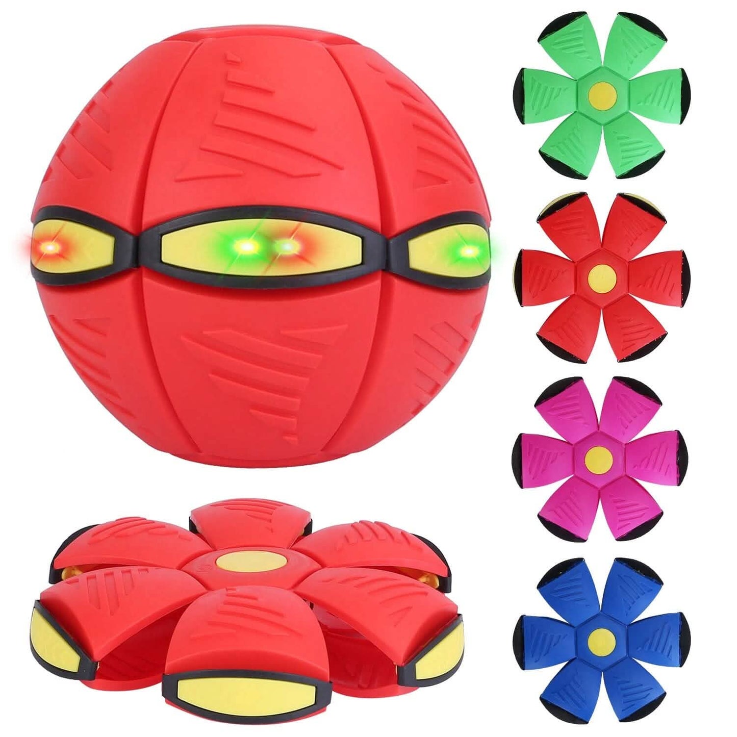 4-Pack: Flying Saucer Ball with LED Lights