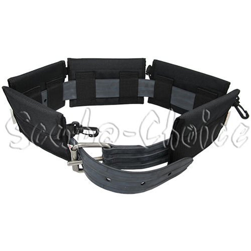 Scuba Diving, Spear Fishing & Free Dive Rubber Weight Belt W/ Padded Weight Pouches, 61"