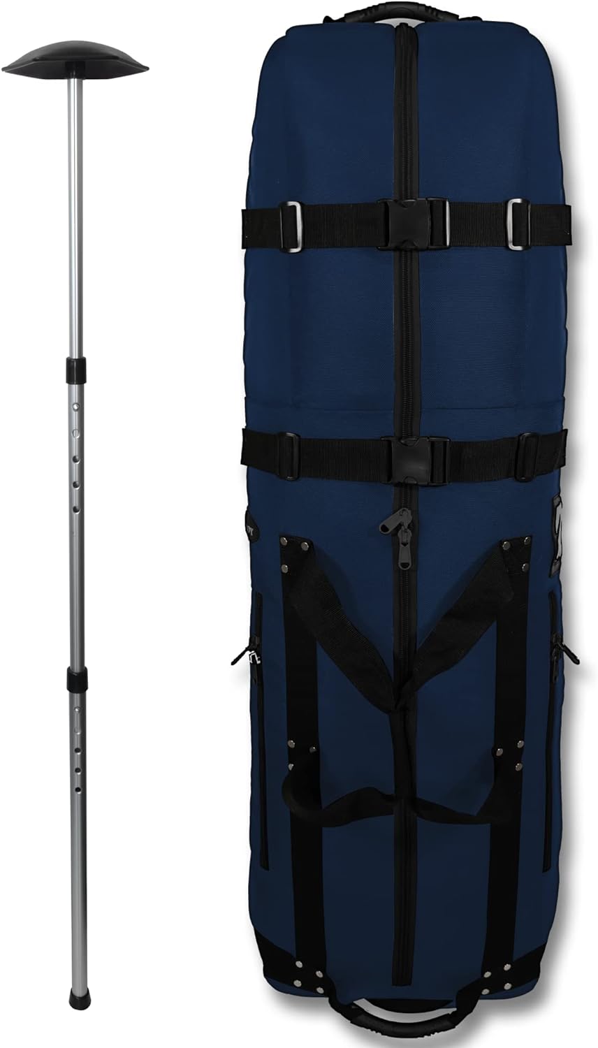 CaddyDaddy First Class Premium Soft-Sided Travel Cover with EVA Dense Foam Padding on Top, Wheels & Lockable YKK Zippers-Case for Transporting Clubs on Airlines–2 Year Travel Bag Replacement Coverage.