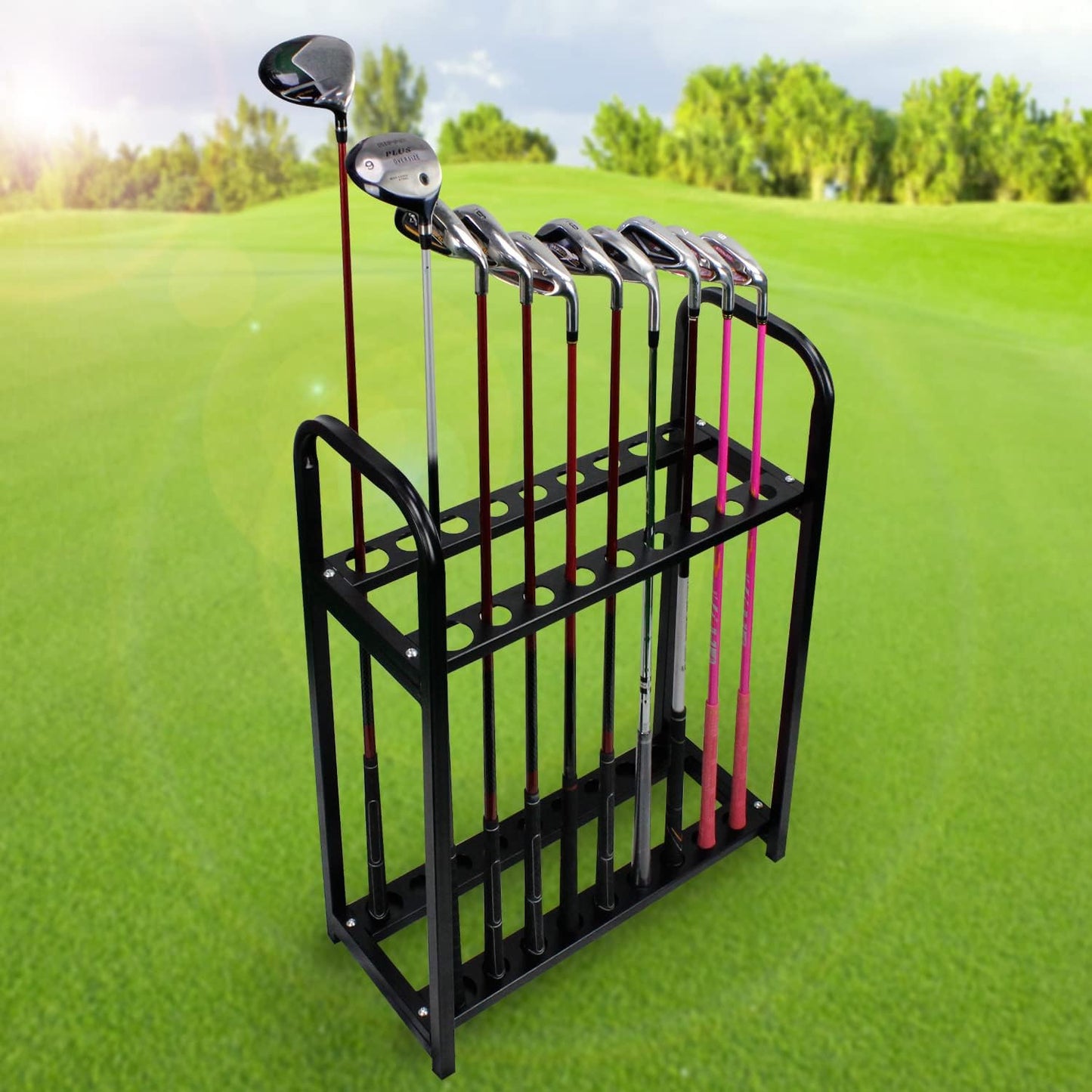 Crestgolf Acrylic Golf Club Organizers Golf Club Display Golf Putter Rack (9-Hole or 18-Hole or 27-Hole for You to Choose)