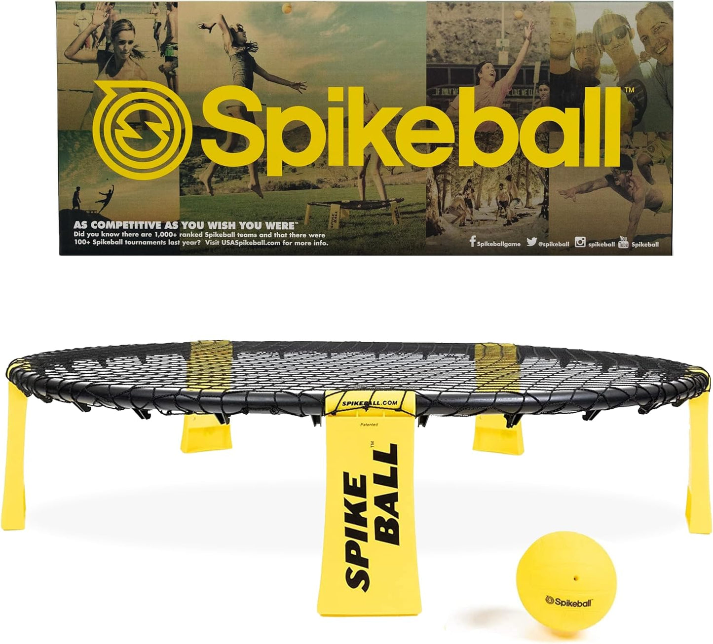 Spikeball The Original Kit 1-Ball - Outdoor Sports, Family, & Yard Games - Includes 1 Ball, 1 Net, Drawstring Bag & Rules