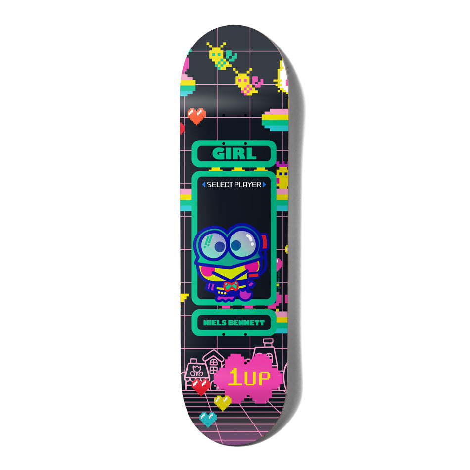 Girl X Sanrio Kawaii Arcade Skateboard Deck Niels Bennett 8.25"