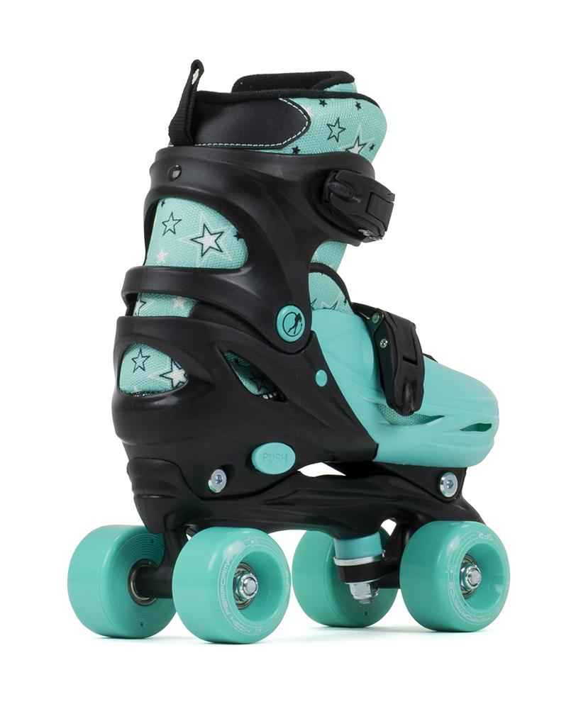 SFR Nebula Kids Adjustable Roller Skates - Black Green