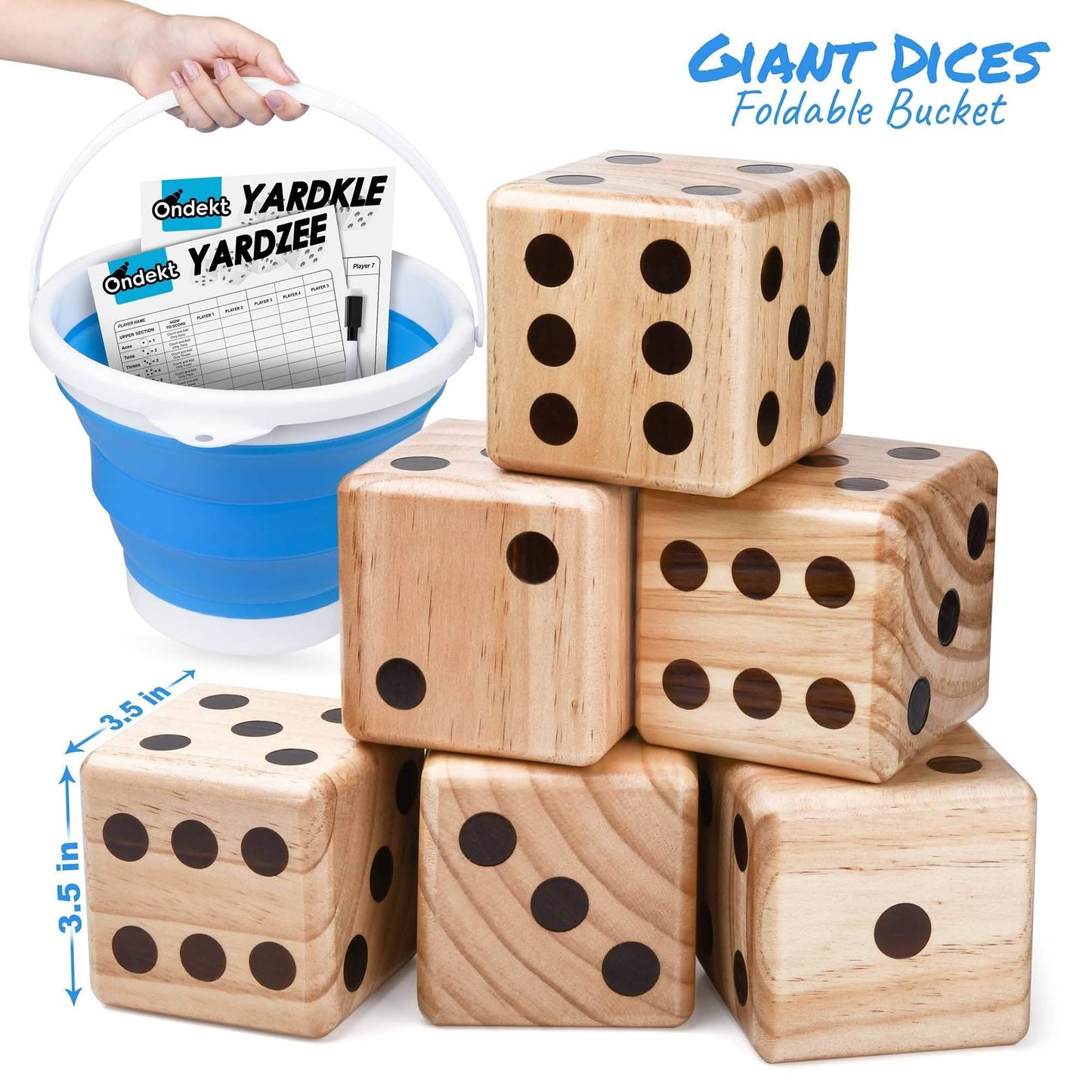 Ondket Giant Wooden Yard Dice