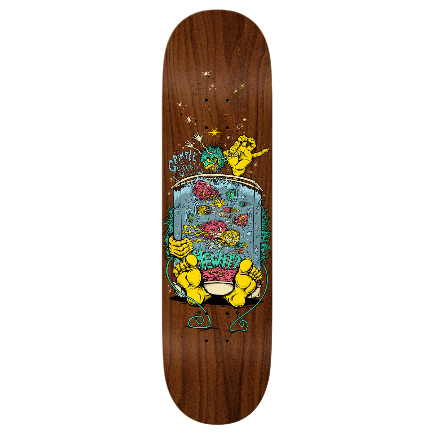 Antihero Skateboard Deck Grimple Back Peter Hewitt 8.5"