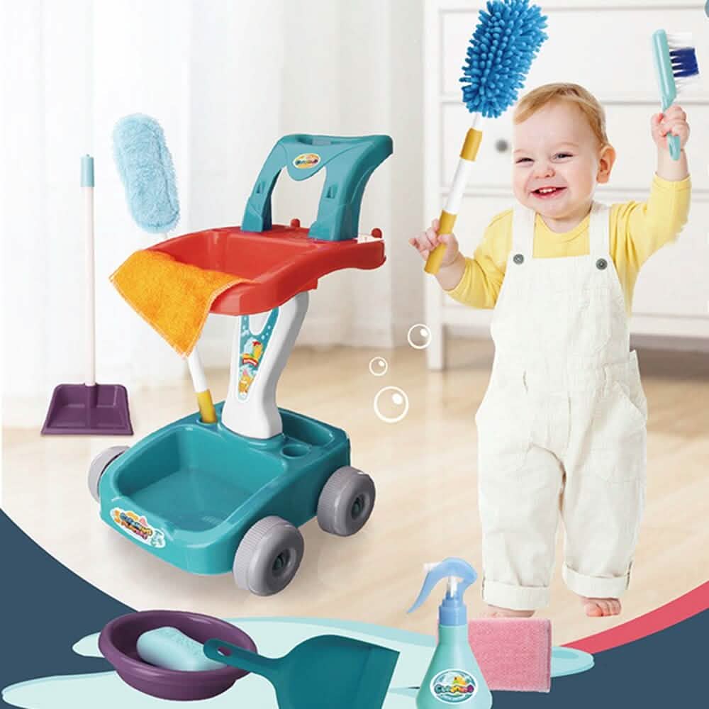 11-Pieces: Pretend Play Housekeeping Cleaning Toy Set
