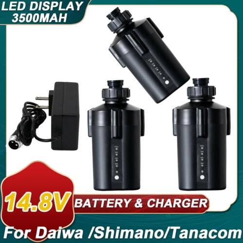 3500mAh For Daiwa Electric Fishing Reel 3XBattery+Charger Tanacom 1000 SB 500AT 1200 800mj updated With Power Display