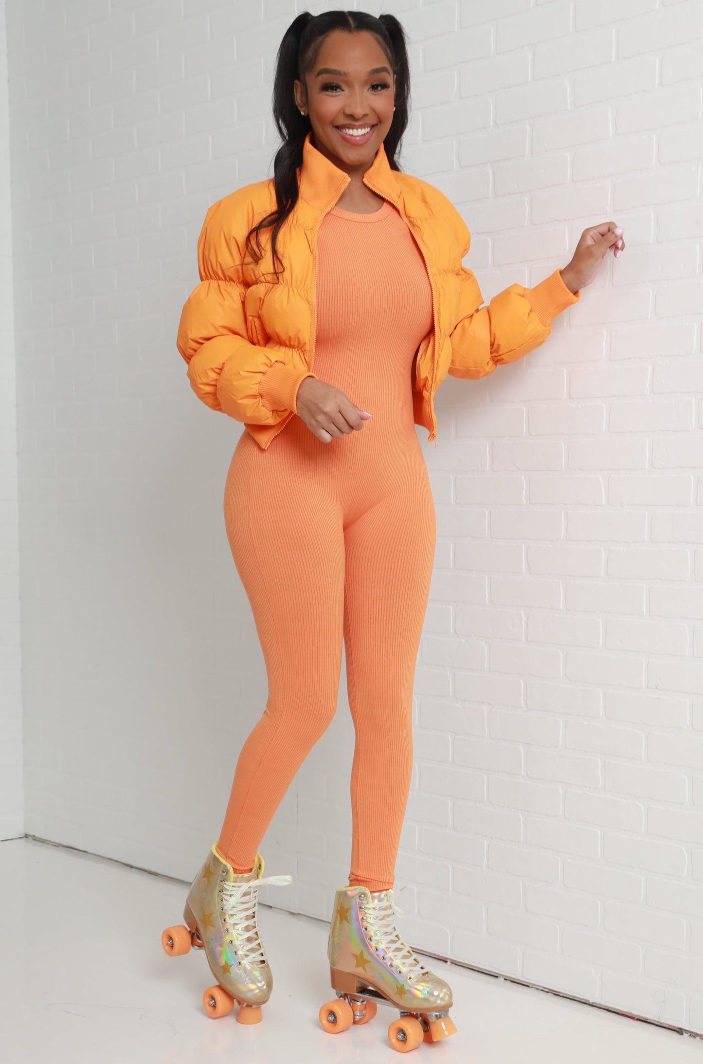 Gold Star Holographic Roller Skates - Gold