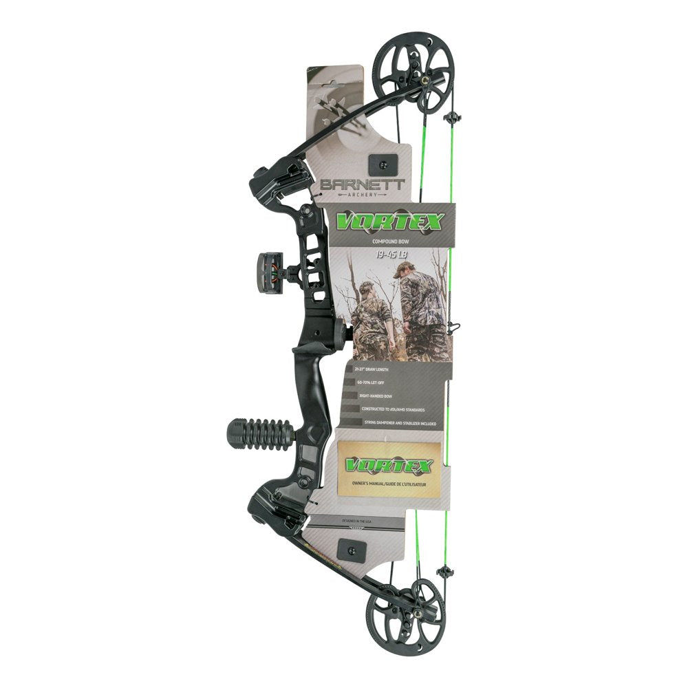 Barnett Outdoors Black Youth Vortex Compound Bow Right Handed, 19-45Lb Draw, 21-27" Draw Length