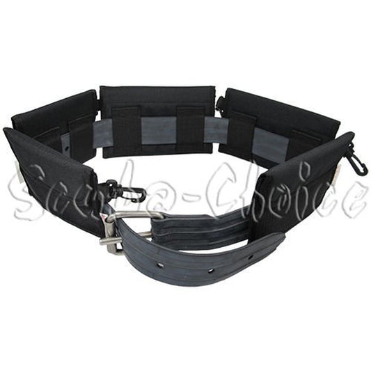 Scuba Diving, Spear Fishing & Free Dive Rubber Weight Belt W/ Padded Weight Pouches, 61"