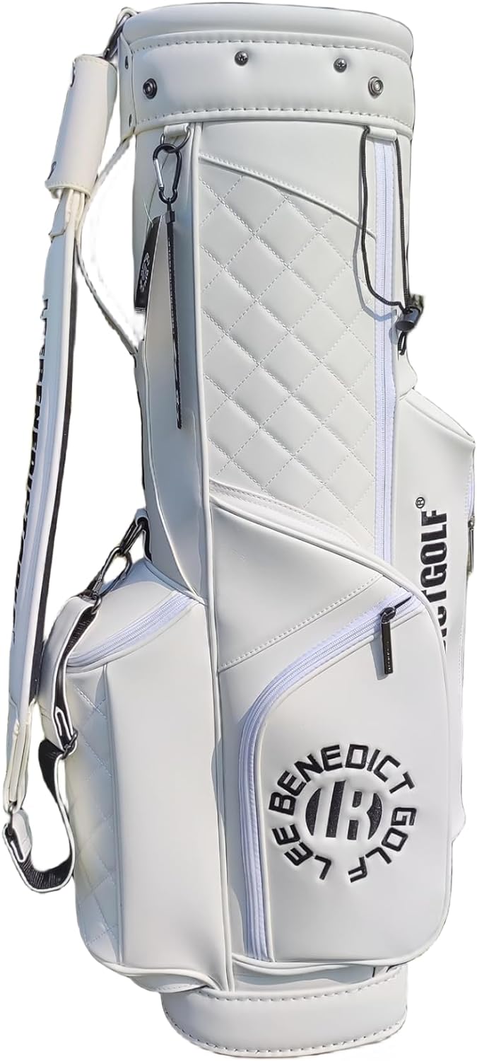 Golf Club Bag Cart Bag Stand Staff Bag 8.5inch 5 Way PU Bag for Men and Wemen