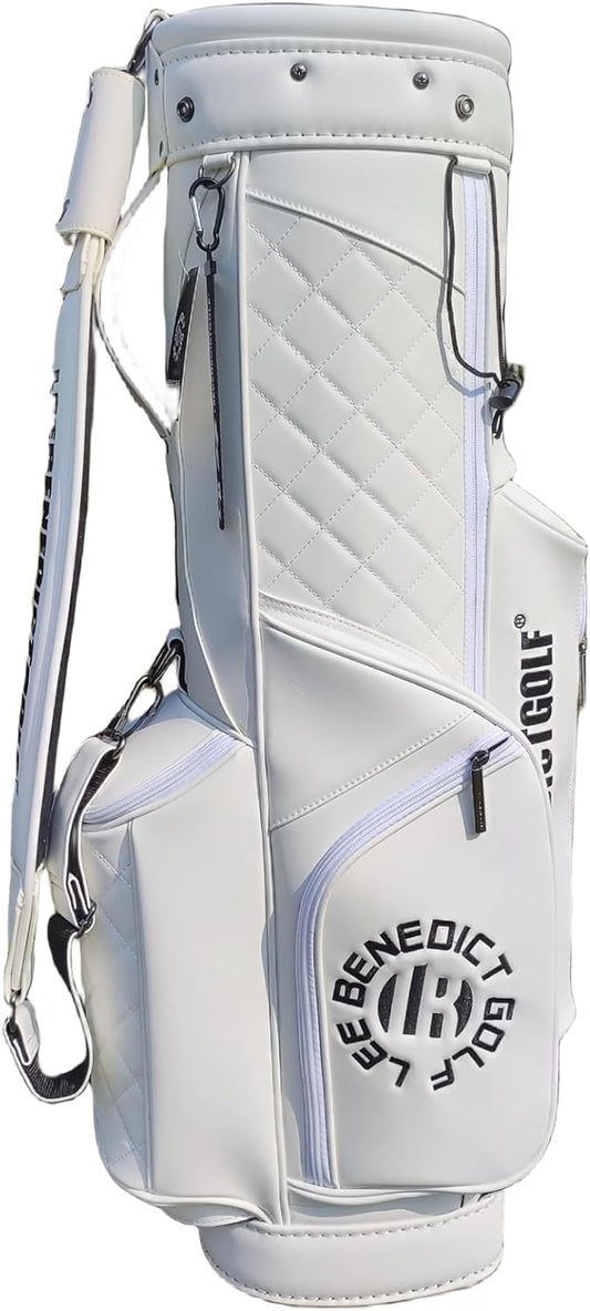 Golf Club Bag Cart Bag Stand Staff Bag 8.5inch 5 Way PU Bag for Men and Wemen