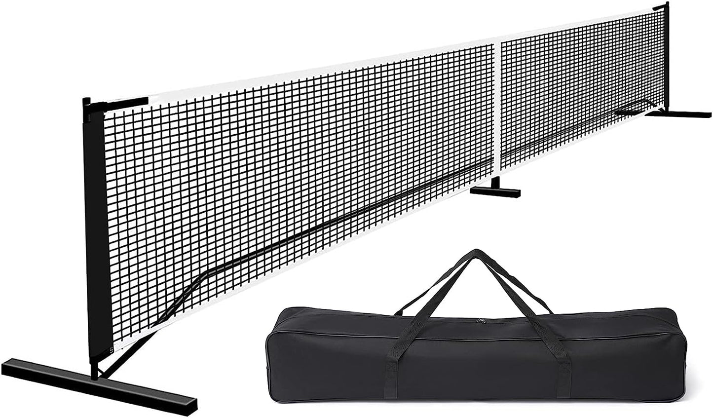 DULCE DOM Pickleball Net Portable Outdoor, 22 FT Pickleball Nets USAPA Regulation Full Size, Pickle Ball Game Net System with Carrying Bag for Driveway Backyards, with Court Marking Kit & Paddles