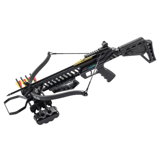 Man Kung 175 Lbs Black Color Hound Recurve Hunting Crossbow Package Arrows Scope