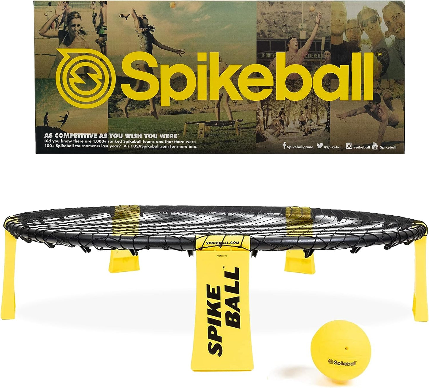 Spikeball The Original Kit 1-Ball - Outdoor Sports, Family, & Yard Games - Includes 1 Ball, 1 Net, Drawstring Bag & Rules