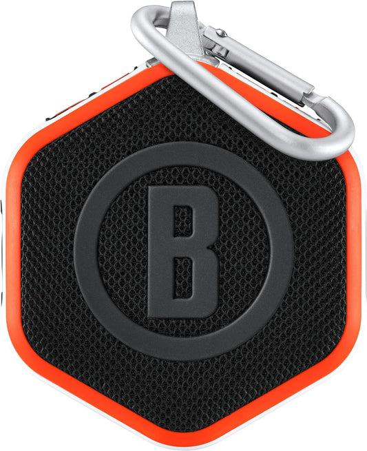 Bushnell Golf Wingman Mini GPS Speaker - Audible & Accurate Distances, Multiple Mounting Options for Cart or Walking (White/Orange)