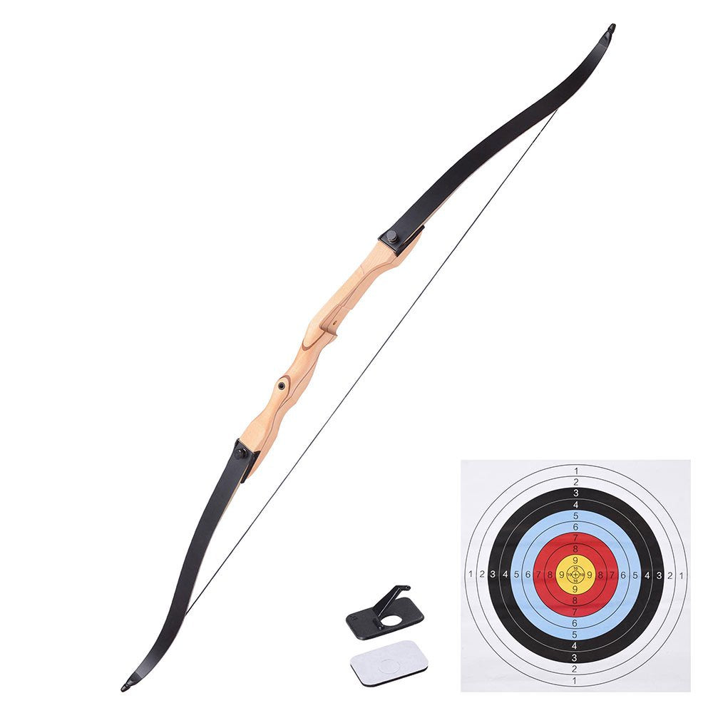 Yescom 54" 28Lbs Recurve Bow Archery Traditional Takedown Right Left Hand Hunting Game Practice Target Shooting