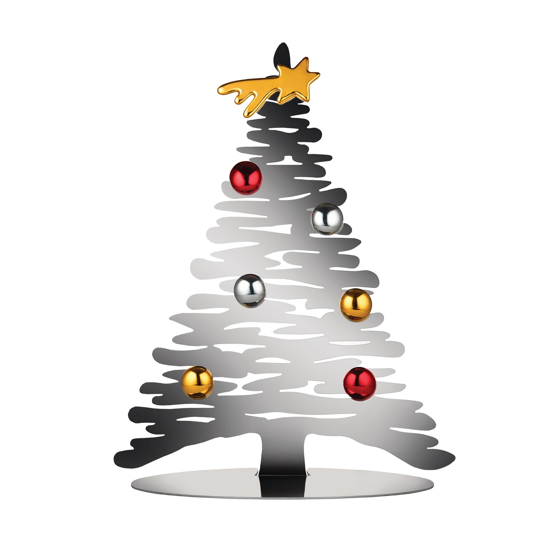 Alessi Bark for Christmas magnetic tree in polished stainless steel, small verson.