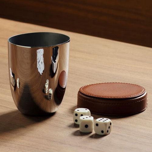 Sky Dice Cup & Dice Travel Set by Aurélien Barbry for Georg Jensen