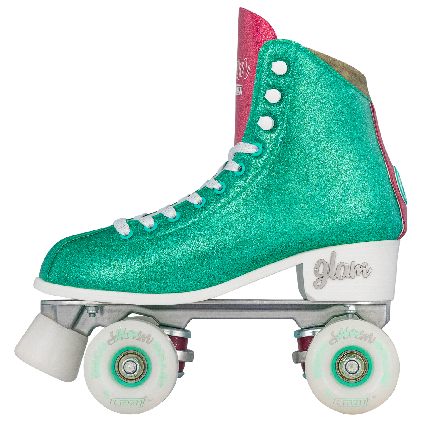 Crazy Glam Roller Skates Teal/Pink