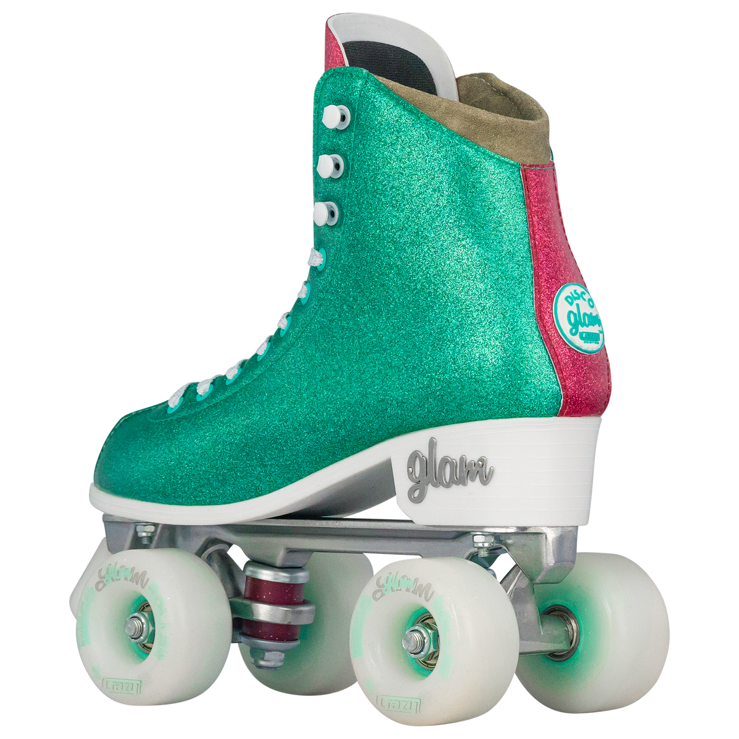 Crazy Glam Roller Skates Teal/Pink