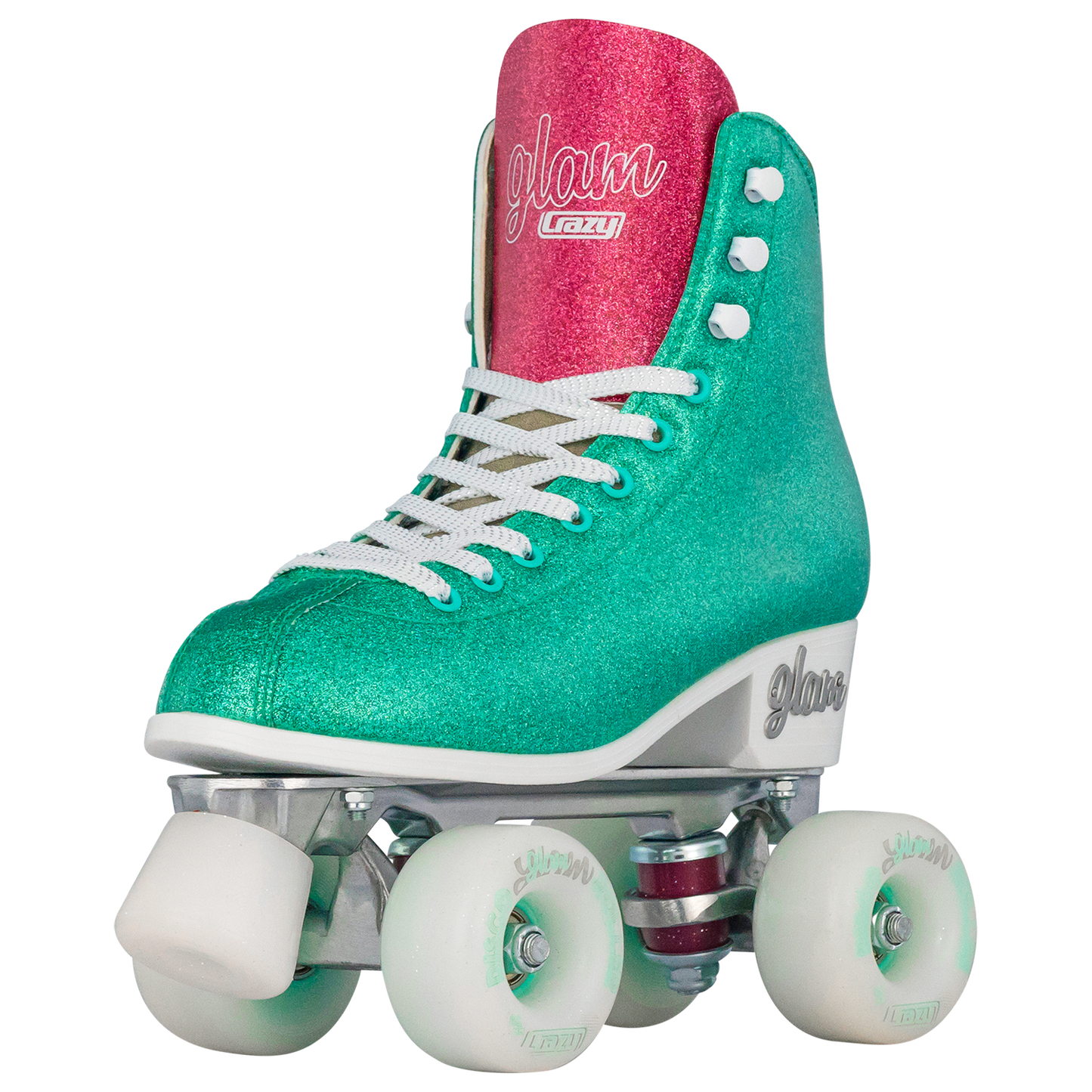 Crazy Glam Roller Skates Teal/Pink