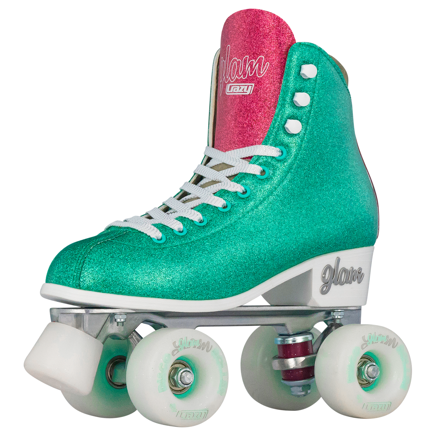 Crazy Glam Roller Skates Teal/Pink