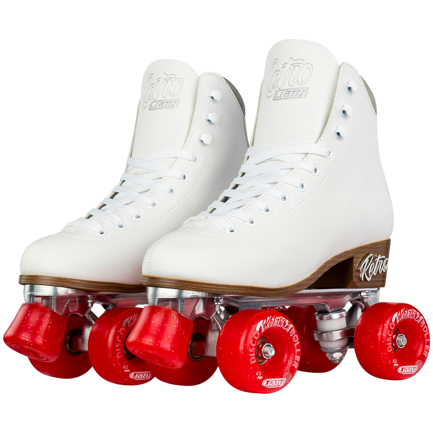Crazy Retro Roller Skates White
