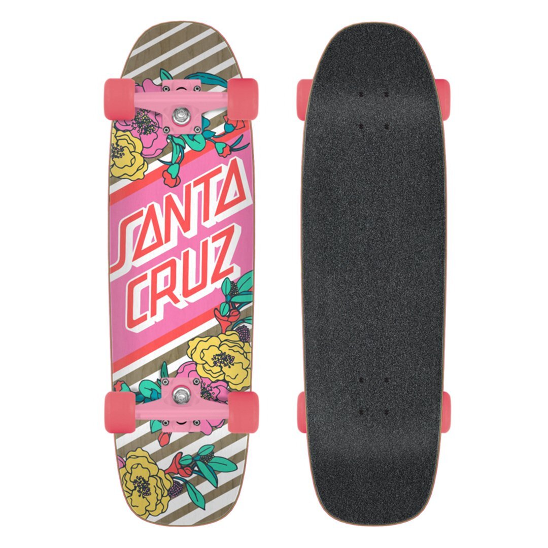 Santa Cruz Skateboard  Floral Stripe Street Cruzer 29"