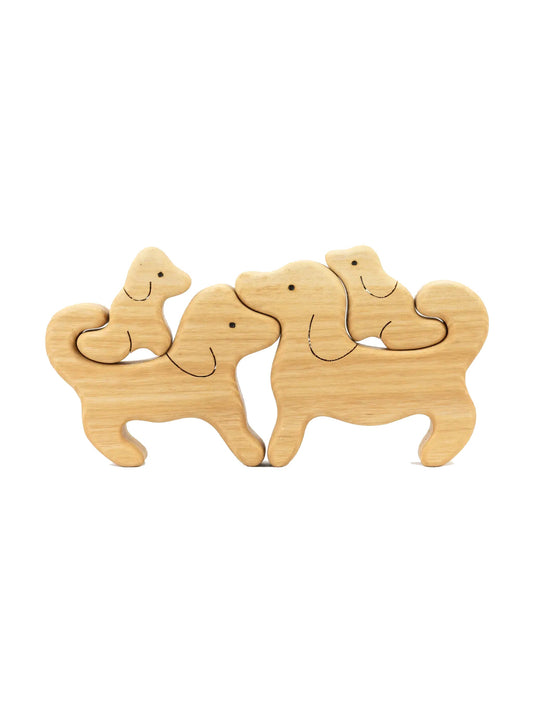 Heirloom Wooden Dog Family Puzzle