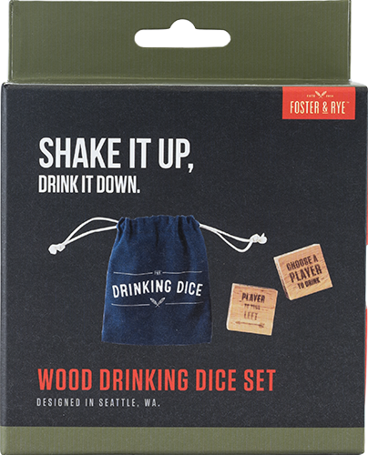 Wood Drinking Dice Set by Foster & Rye