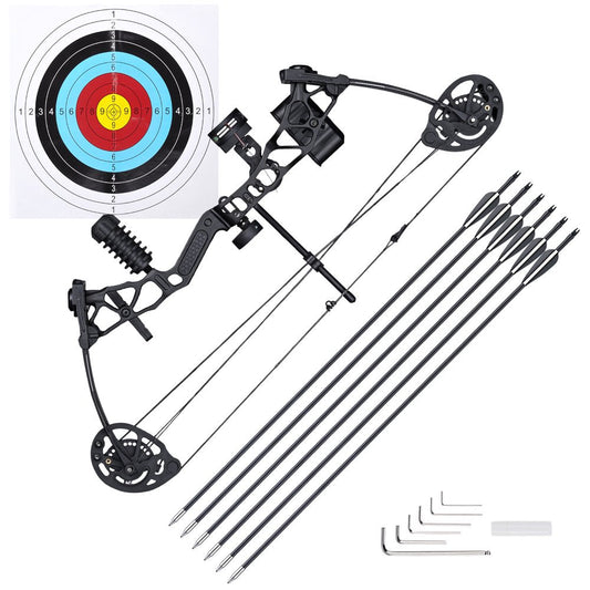 Yescom Youth Compound Bow Kit Draw Weight 16 to 28 Lbs Archery Outdoor Hunting for Teenagers Young Archers or Beginners