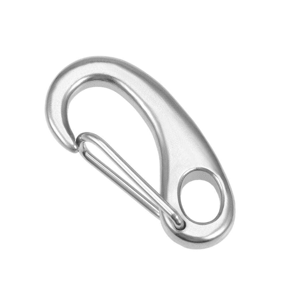 Carabiner Snap Hook,304 Stainless Steel Spring Gate Snap Hook Clip 50Mm/1.96" Marine Grade Lobster Claw Silver Tone