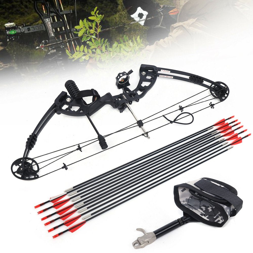 DENEST 12Pcs FRP Arrow+Battleship Compound Bow 30-60 Pounds