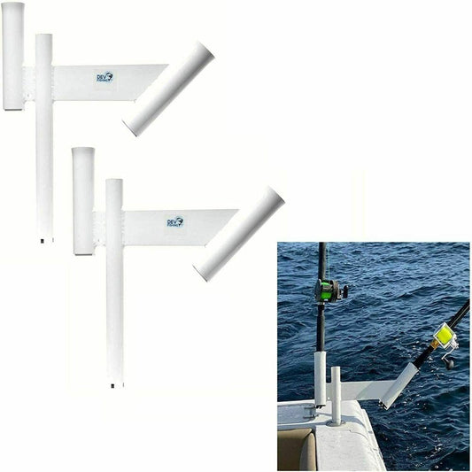 Dual Fishing Rod Spreader Outrigger Boat Trolling Dredge Teaser Holders Pair 2X