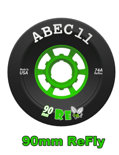 ABEC 11 Wheels Refly 90MM 74A Black 4 Pack