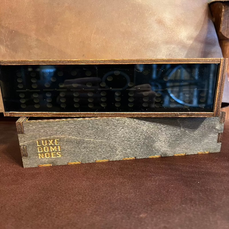 Luxe Dominoes El Woody Double 6 Domino Set - Smoke