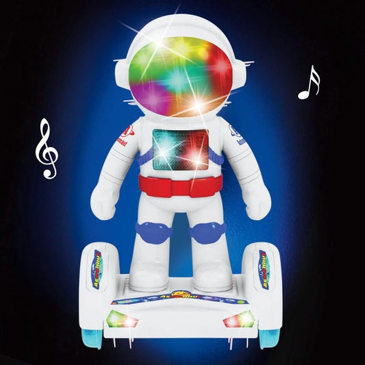 Light-Up Robot Astronaut with Hoverboard