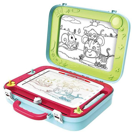 Magnetic Portable Drawing Board for Kids with Built-in Chalkboard Easel