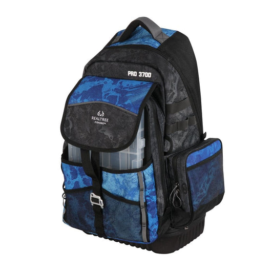 Realtree Adult Unisex Large Pro Fishing Tackle Backpack, Blue, 370